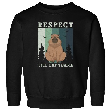 Discover Retro Respect The Capybara Capybara Lover Meme Sweatshirts