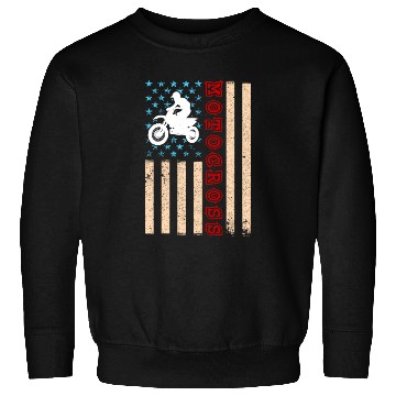 Discover Dirt Bike Motocross Rider Us American Flag Sweatshirts