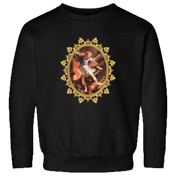 Discover St. Michael the Archangel Icon Dragon Catholic Ang Sweatshirts