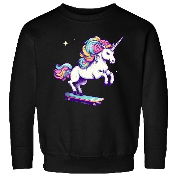 Discover Unicorn Riding Skate Sweatshirts