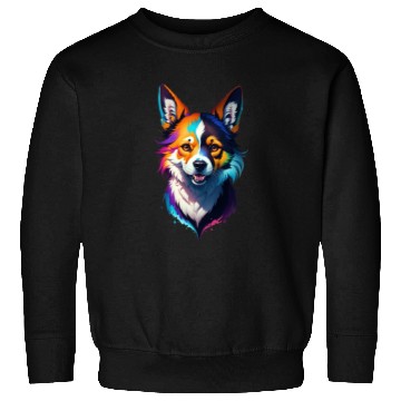 Discover colorful rainbow realistic corgi dog design Sweatshirts
