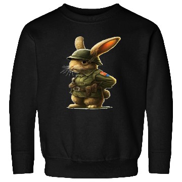 Discover Courageous Bunny Soldier Sweatshirts