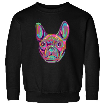 Discover French Bulldog Frenchie head Pop art style Sweatshirts