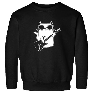 Discover Cat Playing Guitar Guitar Player Sweatshirts
