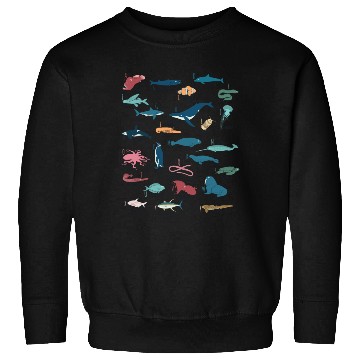 Discover Marine animals alphabet marine biology Sweatshirts