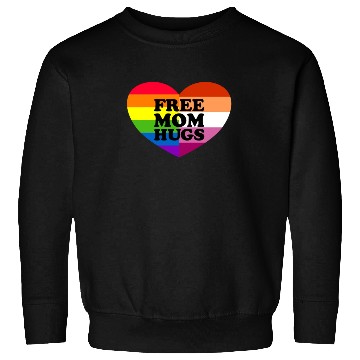 Discover Free Mom Hugs Gay Pride Lesbian Flag LGBTQ Sweatshirts