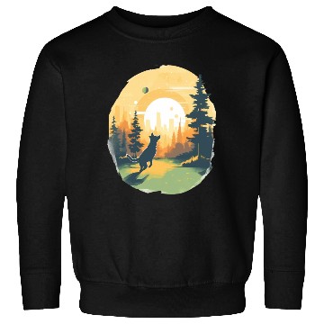 Discover Joyful Dog in Summer Park Sweatshirts