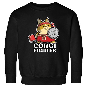 Discover DESIGNThe Brave And Cute Corgi Fighter With An Axe Sweatshirts