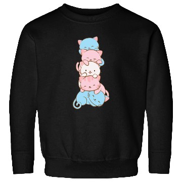 Discover Transgender Pride Flag Cute Kawaii Cats Subtle Sweatshirts