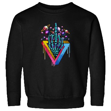 Discover Trippy skeleton middle finger Sweatshirts