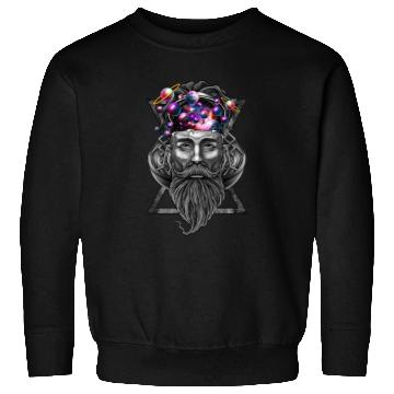 Discover Long beard hipster trippy solar system Sweatshirts