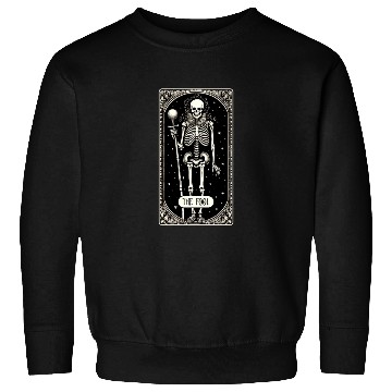 Discover The Fool Skeleton Tarot Card Sweatshirts