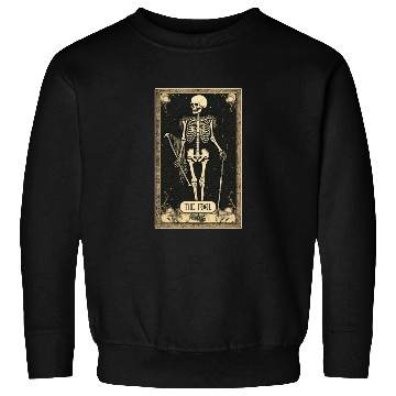 Discover The Fool Skeleton Tarot Card Sweatshirts