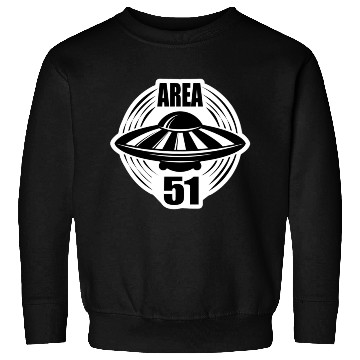 Discover Area 51 Black Flying Saucer Sweatshirts