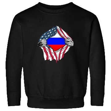 Discover Russian American Blood Inside Me Country Flags Sweatshirts