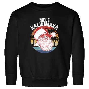 Discover Mele Kalikimaka Hipster Santa Palm Trees Sweatshirts