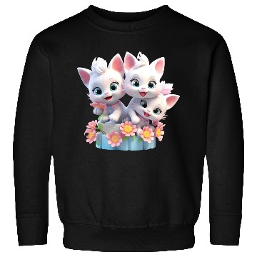 Discover Cute Kittens 3D Ai Art Sweatshirts
