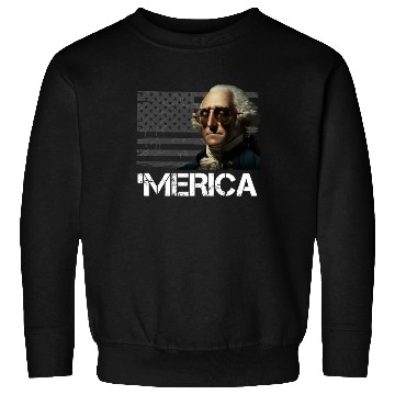 Discover Merica George Washington Independence Day USA Sweatshirts