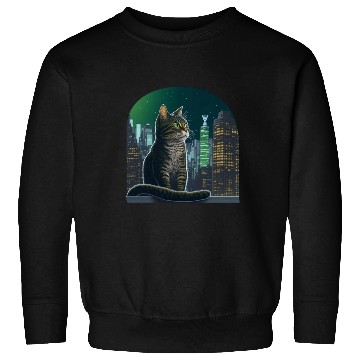 Discover A talking cat. The cat is sitting on a windowsill. Sweatshirts