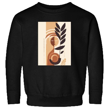 Discover Women Face Mid Century Leaf Oasis Sweatshirts