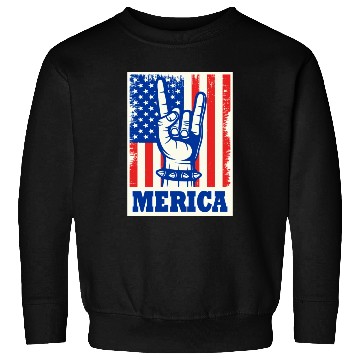 Discover Merica Rock Usa Flag July 4th Sweatshirts