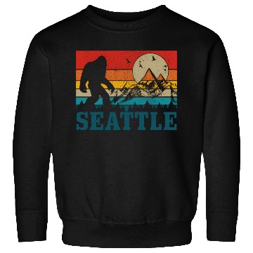 Discover Seattle Washington Bigfoot Mountains Sweatshirts