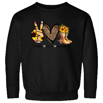 Discover Sunflower Peace Love Country Cowgirl Midwest Boot Sweatshirts