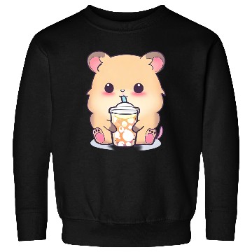 Discover Kawaii hamster with bubble tea Sweatshirts