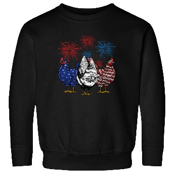 Discover Funny Chickens American Flag Patriotic Farmer 4th Sweatshirts