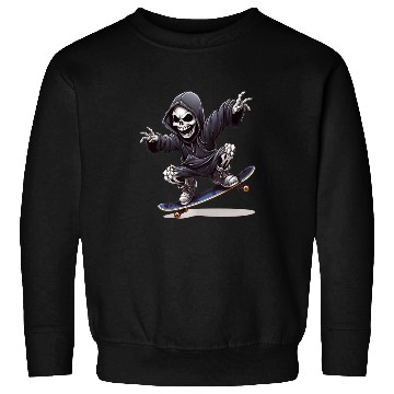 Discover Grim Reaper Shreds the Streets: Skateboarding for Sweatshirts