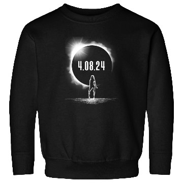 Discover Total Solar Eclipse Woman Silhouette 4.08.24women' Sweatshirts