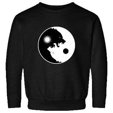 Discover Yin Yang Wolf Spirits Sweatshirts