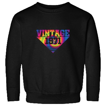 Discover Vintage 1971 Tie Dye Splash Color Triangle Sweatshirts