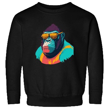 Discover Cool Gorilla with trendy sunglasses illustration Sweatshirts