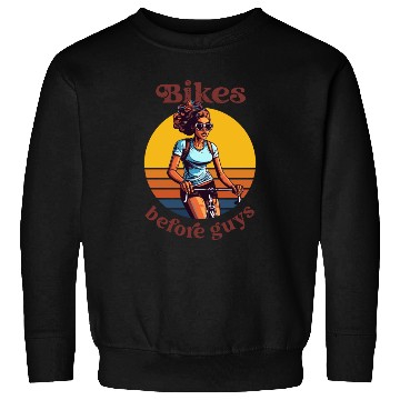 Discover Bikes Before Guys Bicycle, Cycling Black Women Sweatshirts