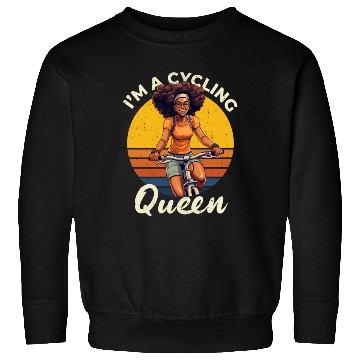 Discover I'm a Cycling Queen Bicycle, Cycling Black Women Sweatshirts