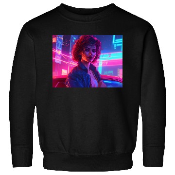 Discover Synthwave Girl - Nighttime Anime Car Delight Sweatshirts