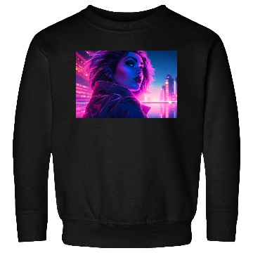 Discover Synthwave Girl - Futuristic Design neon colors Sweatshirts