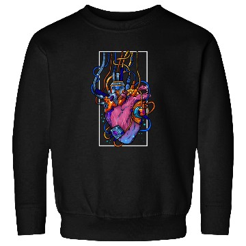 Discover Cyborg Robot Heart Vaporwave Futuristic Cyberpunk Sweatshirts