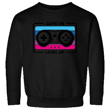 Discover Game on level up illustration black Sweatshirts