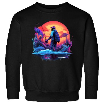 Discover Angler Sunset Neon Style Sweatshirts