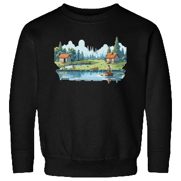 Discover Fisherman Nature 8-bit style Sweatshirts