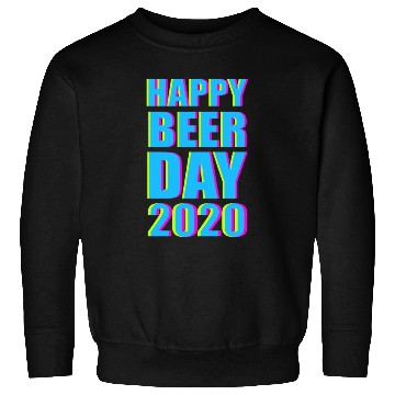 Discover Minimalist Happy Beer Day 2020 Neon Typography Sweatshirts