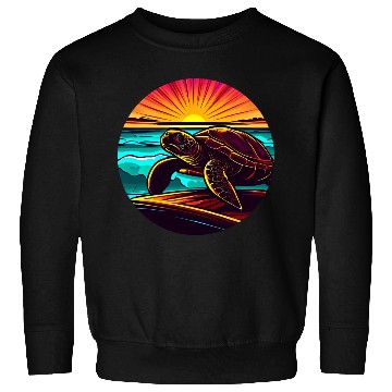Discover Turtle at Sunset, Inspiring Nature Design Sweatshirts