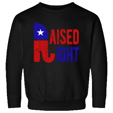 Discover Raised Right Proud Republican Elephant Logo Usa Sweatshirts