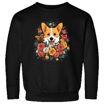 Discover Corgi Flower Bouquet Sweatshirts