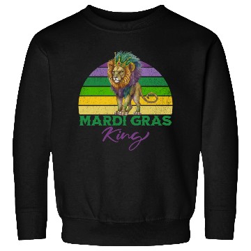 Discover Mardi Gras King Lion With Crown Sweatshirts