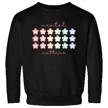 Discover Mental Health Matters Retro Flowers Pastel Rainbow Sweatshirts