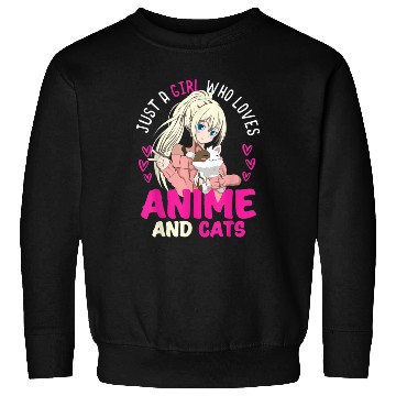 Discover Anime Otaku Cats Japanese Anime Girl Kawaii Cat Sweatshirts