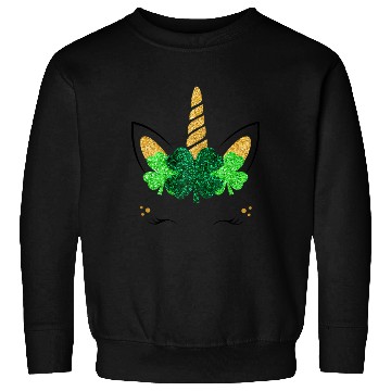 Discover Unicorn Face St Patrick'S Day Unicorn Shamrock Sweatshirts